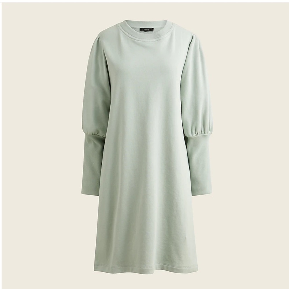 J Crew Cotton Terry Puff Sleeve Dress Sweatshirt Dress